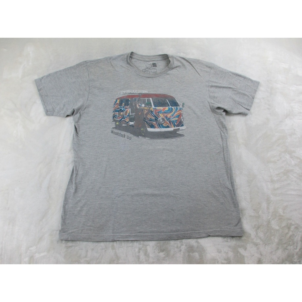 Woodstock Shirt Mens Extra Large Gray Van Peace Rock Music Festival 2009*